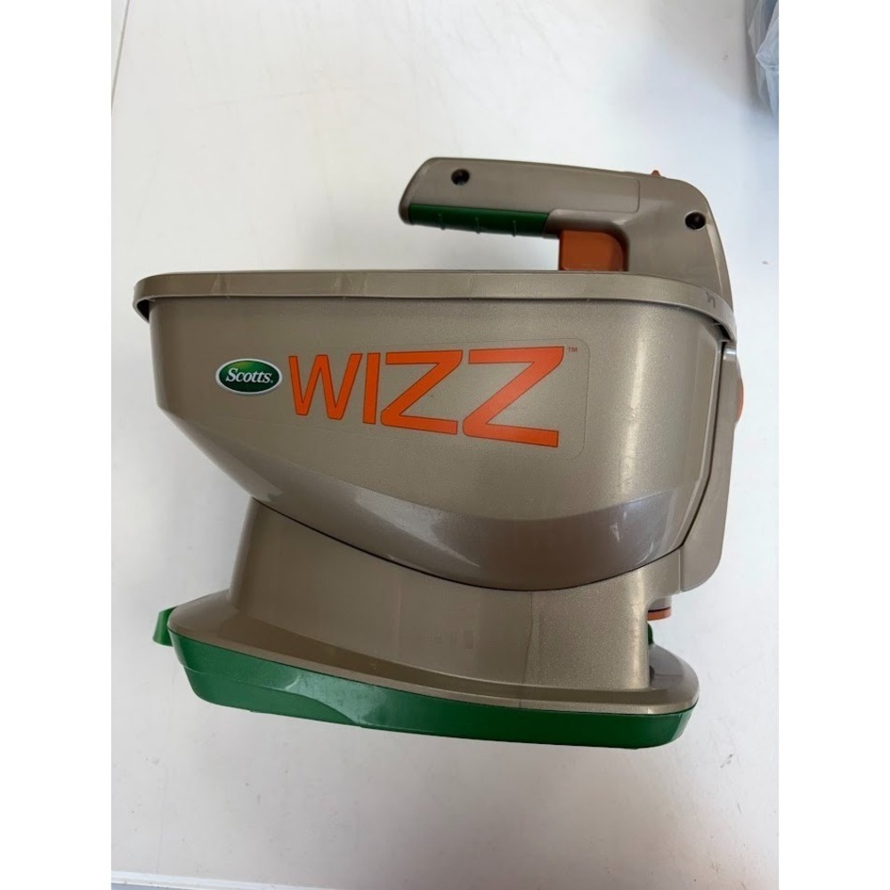 Scotts Wizz Spreader For Seed, Fertilizer, Salt & Ice Melt is Battery Powered
